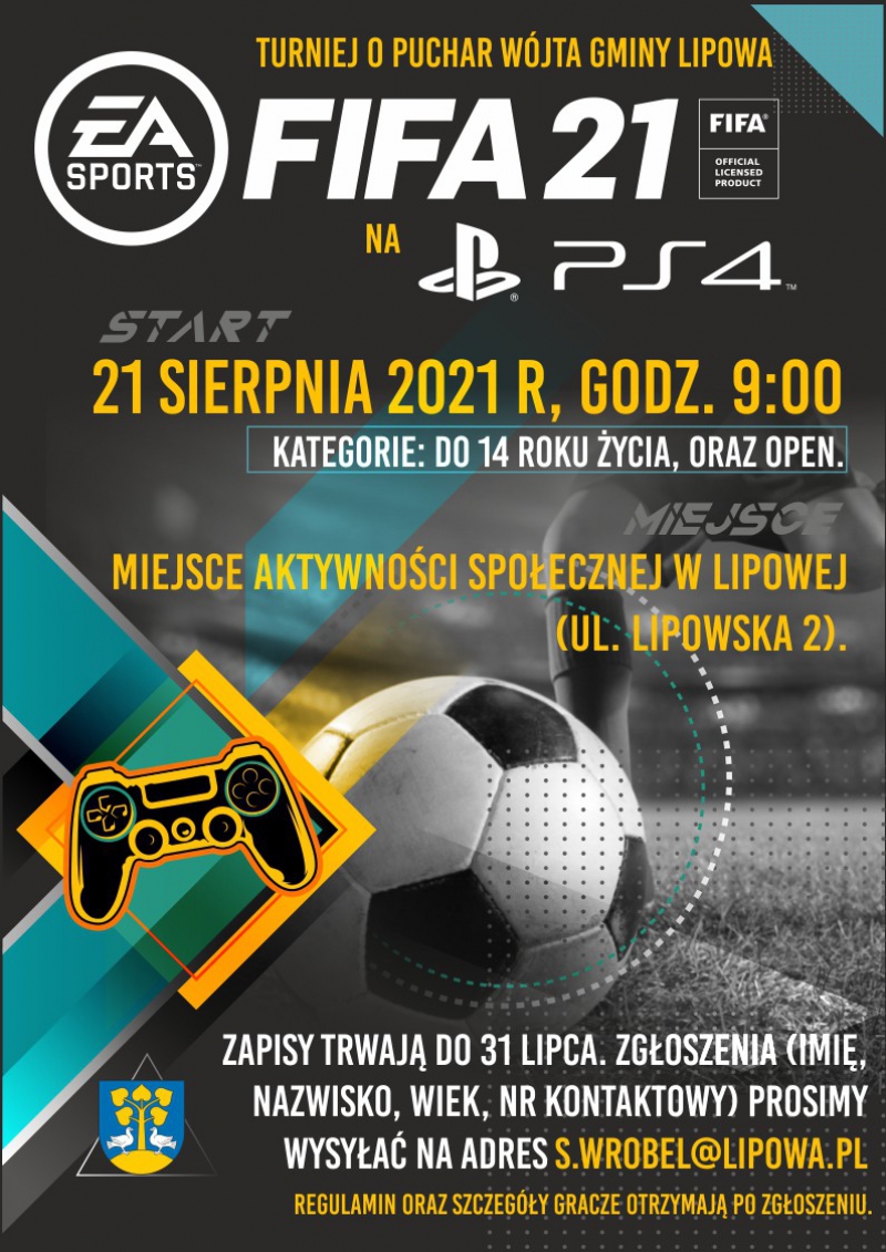 Ruszają bezpłatne zapisy na turniej FIFA 21 w naszej gminie.